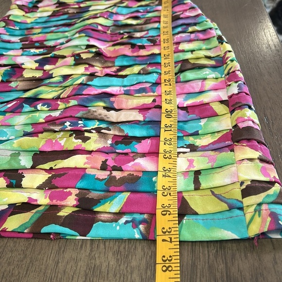 Adrianna Papell Floral Pleated Cocktail Dress Size 12 - Picture 6 of 10